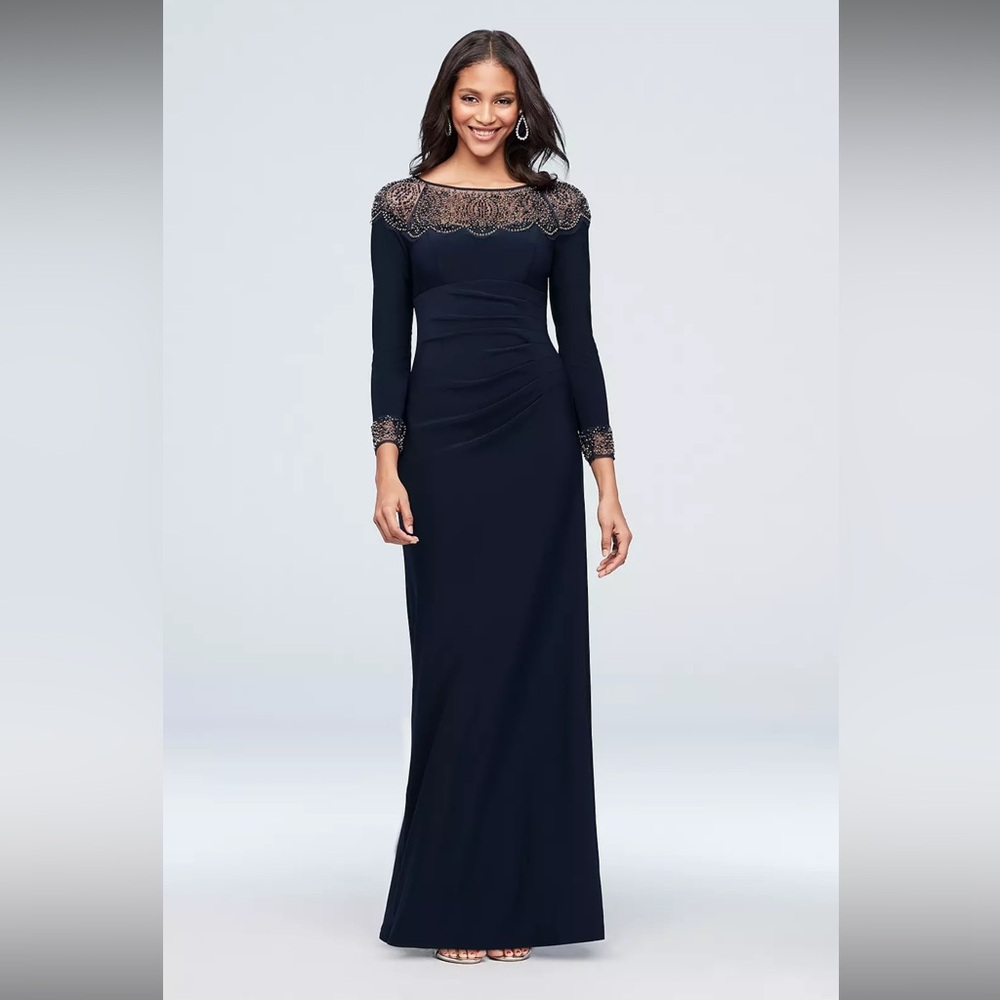 Brand new David’s bridal mother of the bride navy beaded dress